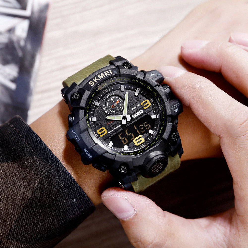 Мужские наручные часы Skmei 1586 Зеленый Винница - изображение 6