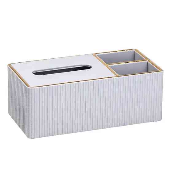 Органайзер для салфеток з еко-шкіри, 3 відділення, білий Київ