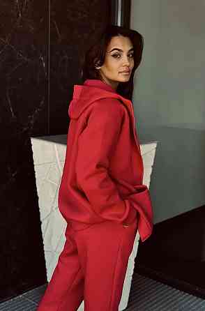 Зип худи женское оверсайз Красный 50/52 Харьков