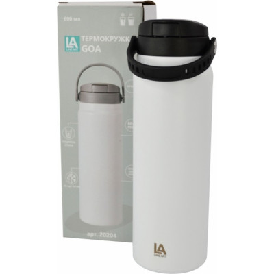 Термокружка Line Art Goa 600 мл білий/чорний (20204LA-01) Винница - изображение 4