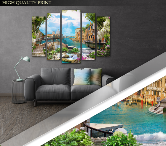 Модульна картина у вітальню / спальню Природа Місто Art-437_5 ( 80х118см ) Київ