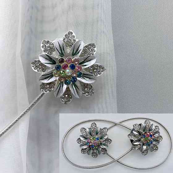 Магніти для штор та гардин "Flowers" набір 2 шт Різнокольоровий (81-210) Київ