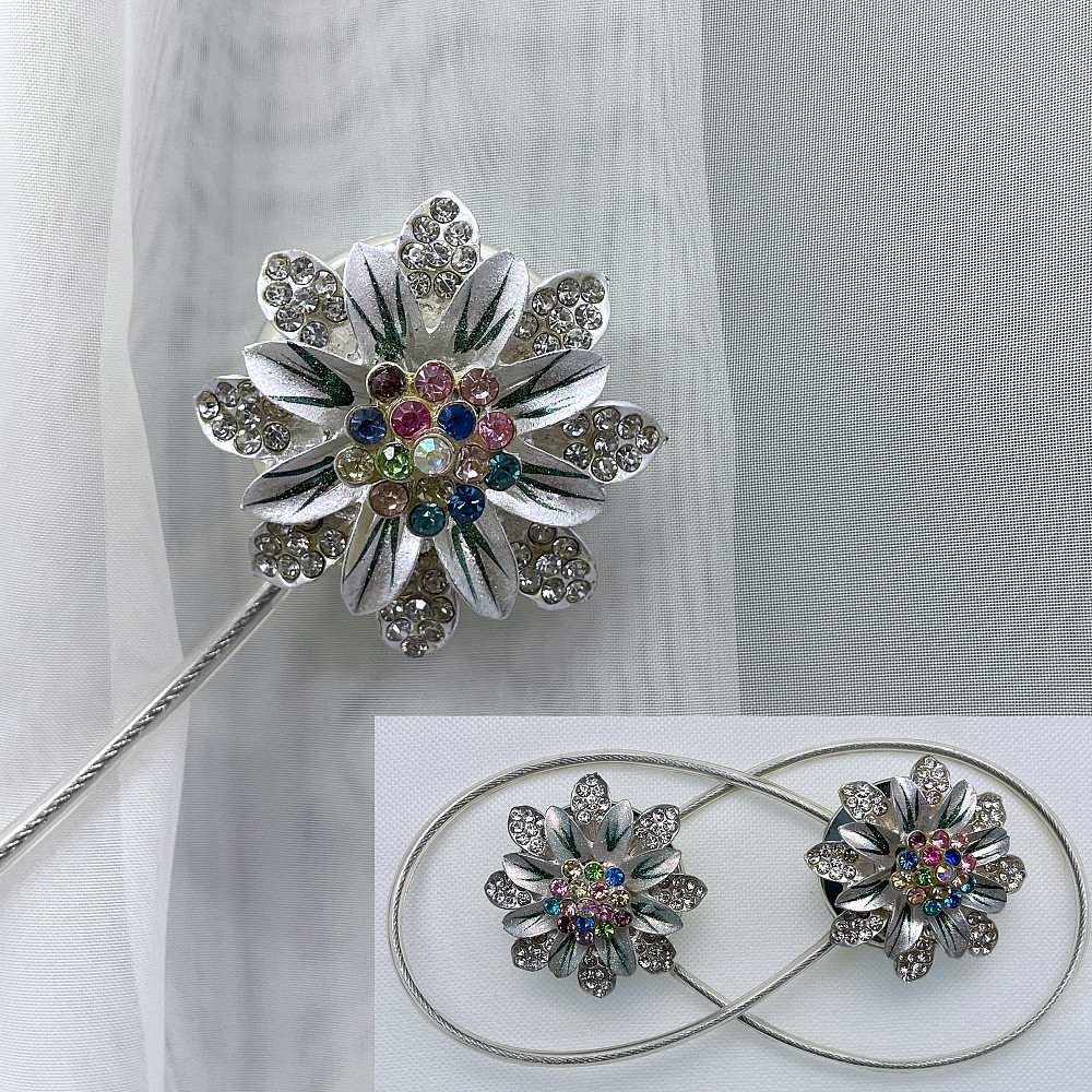 Магніти для штор та гардин "Flowers" набір 2 шт Різнокольоровий (81-210) Київ - фото 1