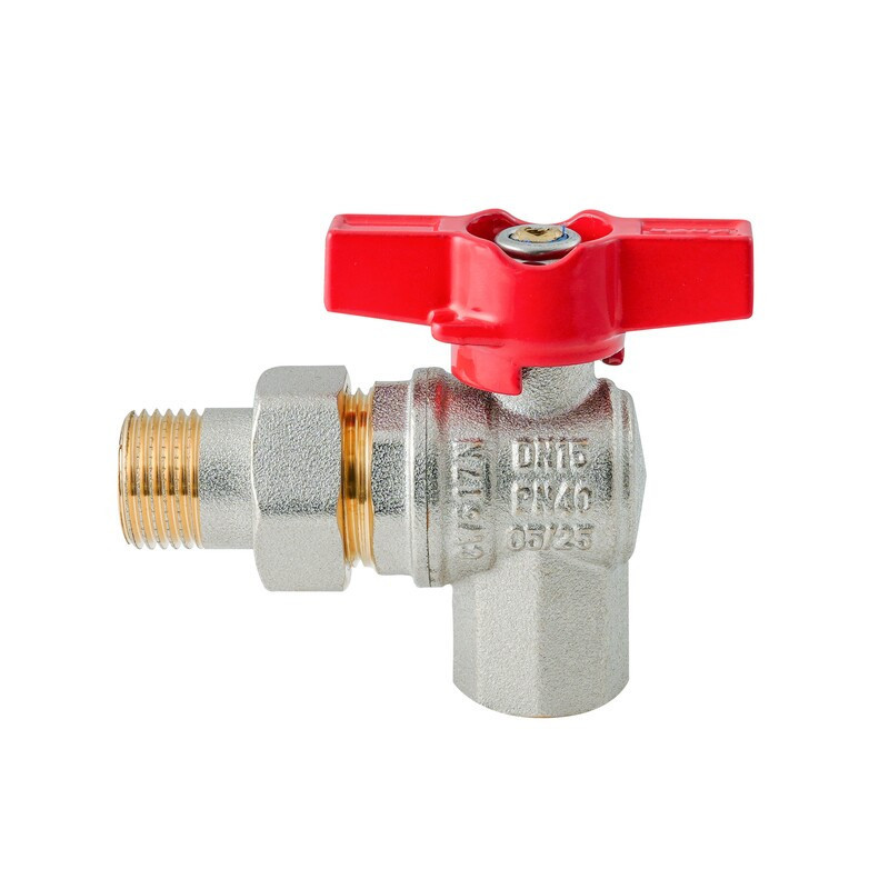 Кран з американкою кутовий KOER EXTREME KE.228-15 - 1/2" ручка "метелик" червона (KR5763) Київ - фото 6