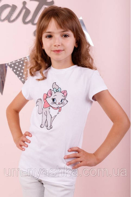 Дитяча біла футболка з єдиноріжкою вишивка Кривий Ріг - фото 5