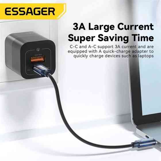 Кабель Essager ECJHZ-JH01-P Type-C to Type-C + набір адаптерів (Чорний, 0.28м) Николаев