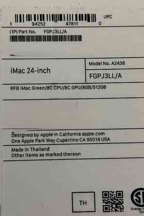 Новий Apple iMac 2021 24 4.5K M1 8/8 Core 8GB RAM 512GB SSD Green. Київ