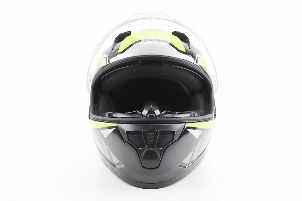 Шолом інтеграл, закритий (сертифікація DOT)+відкидні окуляри BLD-M67 М (57-58см), ЧОРНИЙ/НЕОНОВО-ЗЕЛЕНИЙ Киев - изображение 6