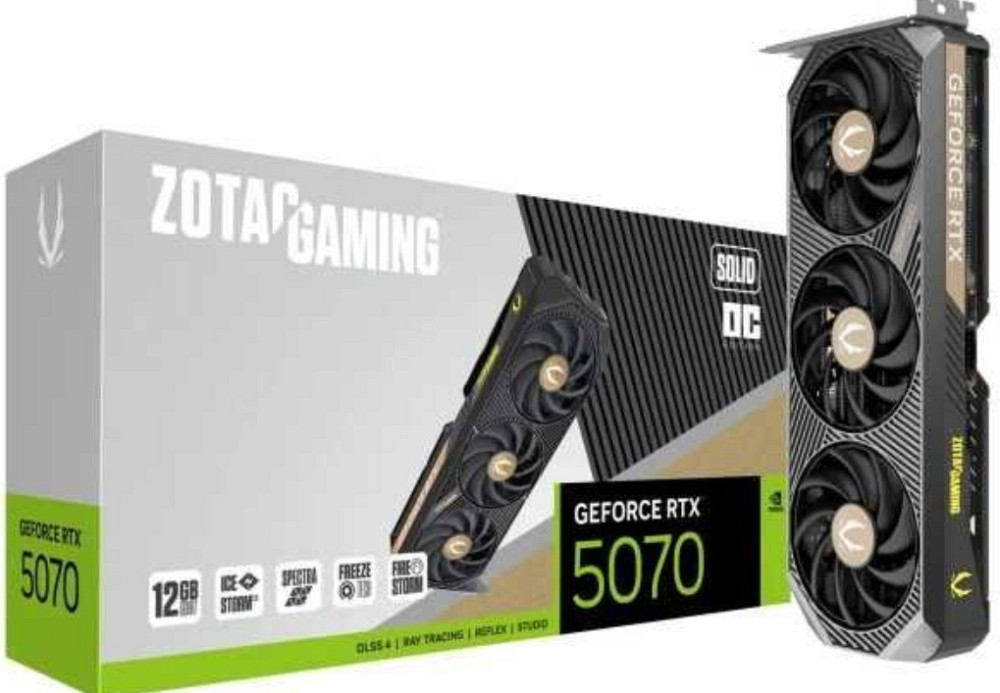 Відеокарта ZOTAC GeForce RTX 5070 Solid OC 12Gb. GDDR7 DLSS4 Київ - фото 1