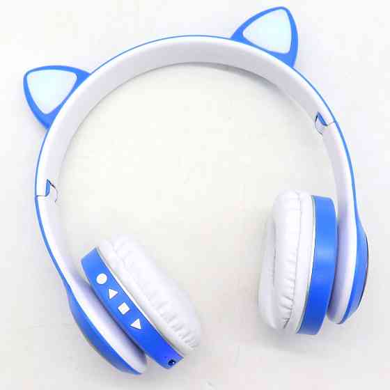 Бездротові навушники з котячими вушками, VZV-23M, Сині / Дитячі Bluetooth навушники з мікрофоном Київ