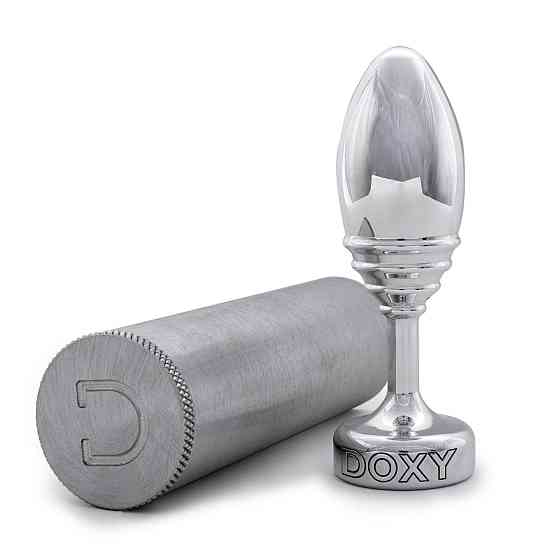 Металева анальна пробка DOXY Butt Plug RIBBED, ребриста, діаметр 3,3 см Sex Aura Київ