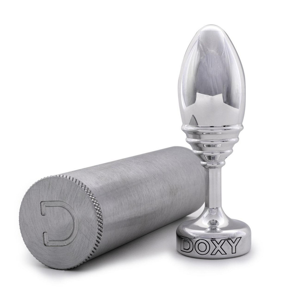 Металева анальна пробка DOXY Butt Plug RIBBED, ребриста, діаметр 3,3 см Sex Aura Київ - фото 4