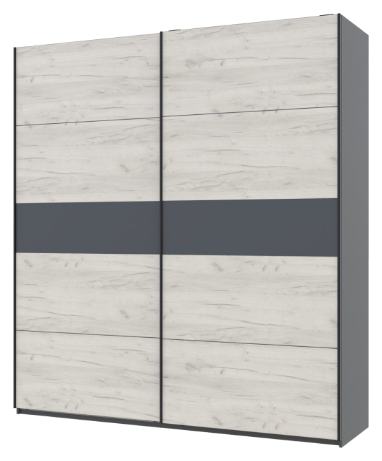 Шафа-купе двохдверна Doros G-Caiser 220х60х240 см Графіт/Білий/Бетон (DRS-011002) Львів - фото 1