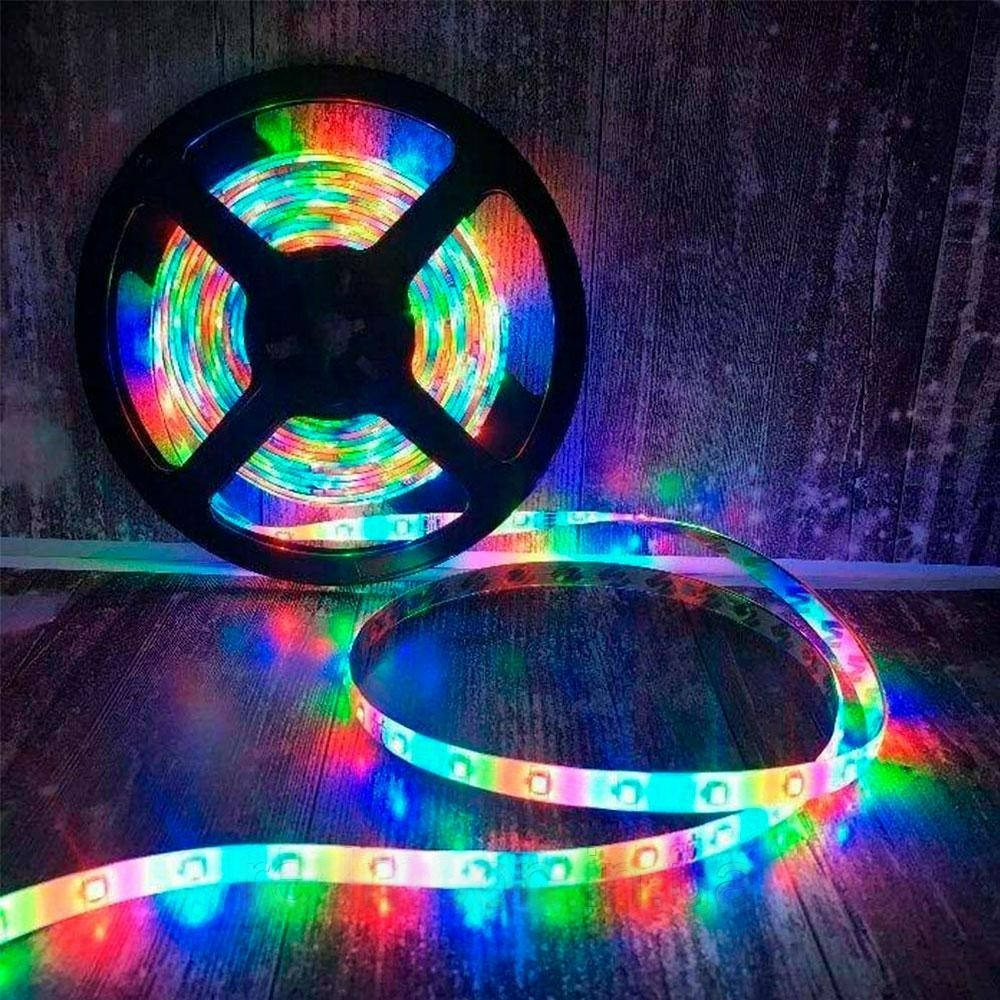 Світлодіодна стрічка 5м, 3528 з пультом і блоком живлення / Гнучка самоклеюча RGB стрічка Київ - фото 9