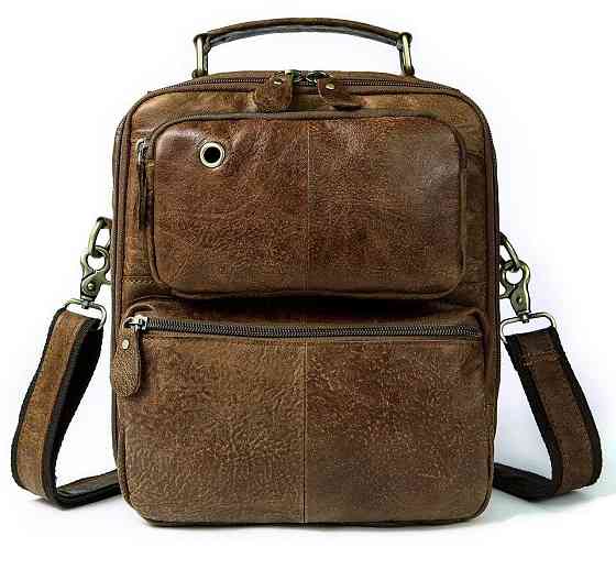 Cумка с эффектами старины мужская Vintage 14673 Рыжая Киев