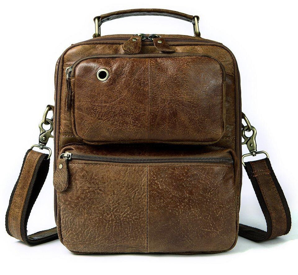 Cумка с эффектами старины мужская Vintage 14673 Рыжая Киев - изображение 4