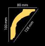 Потолочный плинтус 2м   GP-13  100х80х2000mm Днепр