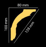 Потолочный плинтус 2м   GP-13  100х80х2000mm Днепр - изображение 2