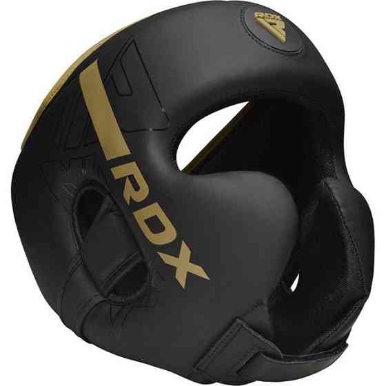 Боксерський шолом RDX F6 KARA Matte Golden S (капа в комплекті) Каменское