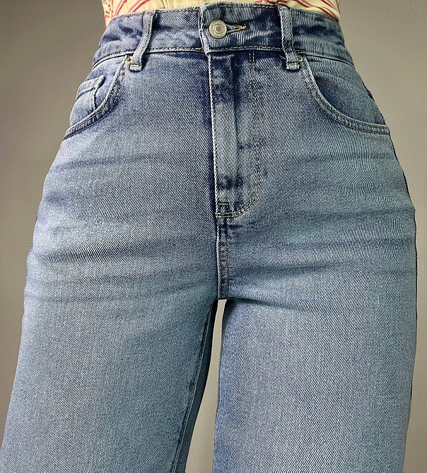 Джинси жіночі Zeo Basic 4742 palazzo jeans висока талія широкі палаццо стрейчеві блакитні, блакитний, 34, 34, 73 см, 100 см Київ - фото 6