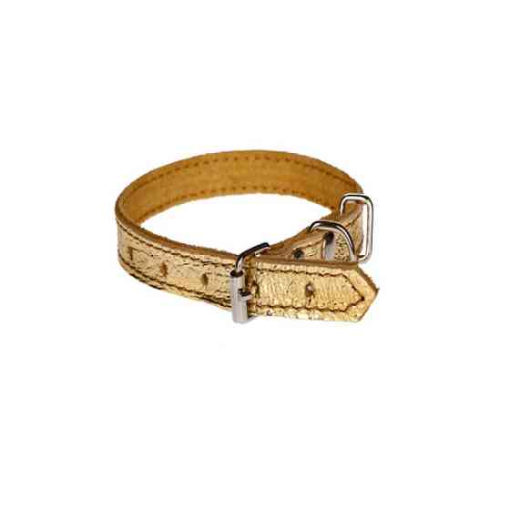 Нашийник 1921 10мм "Перламутр" шкіра подвійний Золотий Вінниця