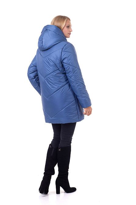 Теплая женская зимняя куртка большие размеры джинс Киев - изображение 3