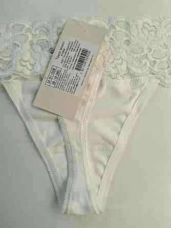 Стринги жіночі з бавовни з мереживним поясом колір Шампань Marsana 01-008 M Київ