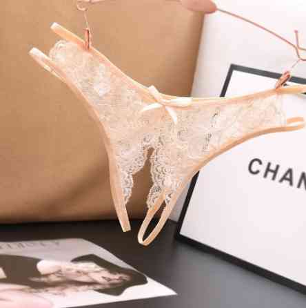 Труси з доступом мереживні універсальний бежевий Київ