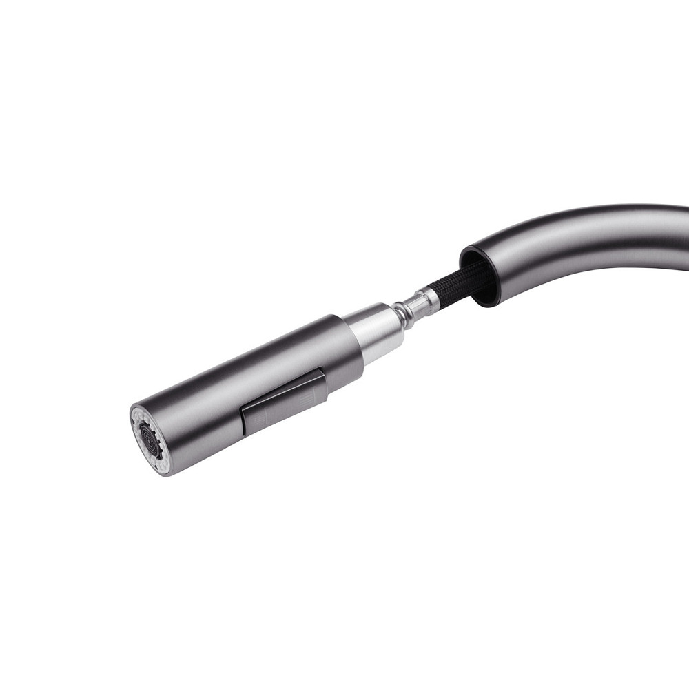 Змішувач для кухні з висувним виливом Kroner KRP Edelstahl Klassisch - PVD03916 сенсорний Київ - фото 9