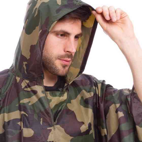 Дождевик-плащ-палатка универсальная нейлоновая с капюшоном для туризма, рыбалки и охоты Винница