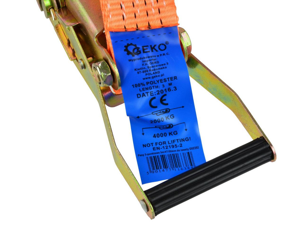 Стяжний ремінь троьохкінцевий кріплення автомобіля на лаветі з трищіткою 4 тони / 50 мм* 3 метра Київ - фото 2