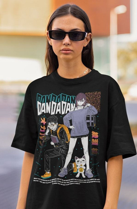 Футболка аниме Дандадан Окарун Окарун Момо оверсайз (S/M/L) Черний AnimeJ1041 Днепр - изображение 2