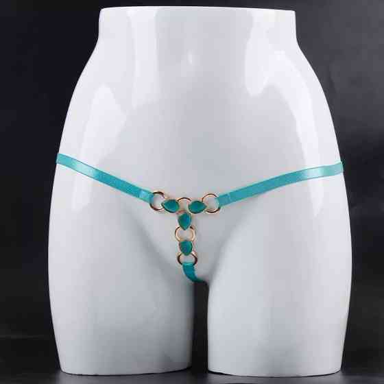 Стрінги еротичні бірюзові - розмір універсальний (на резинці) Київ