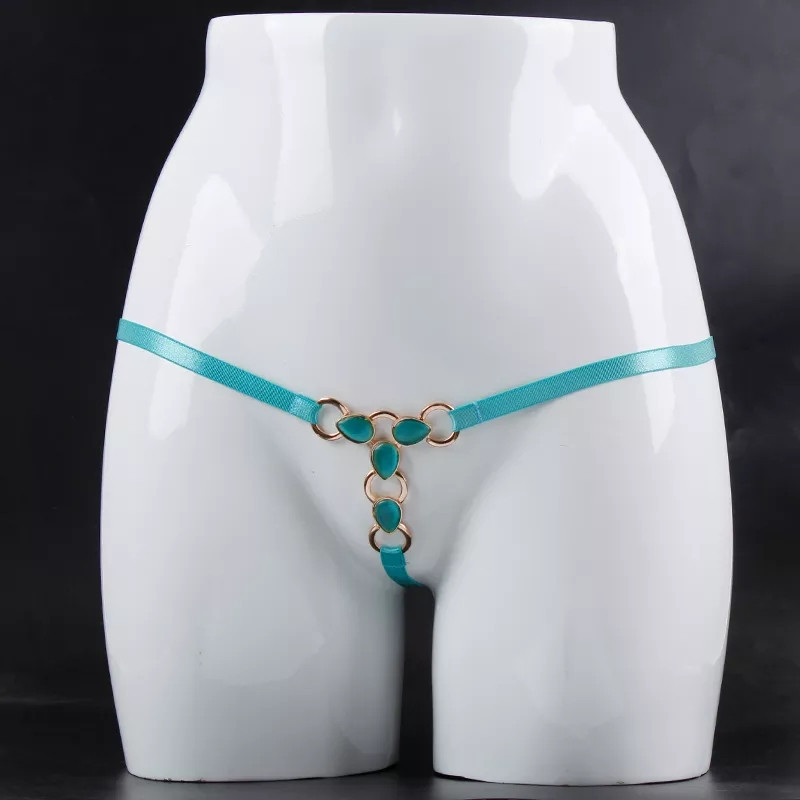Стрінги еротичні бірюзові - розмір універсальний (на резинці) Київ - фото 1