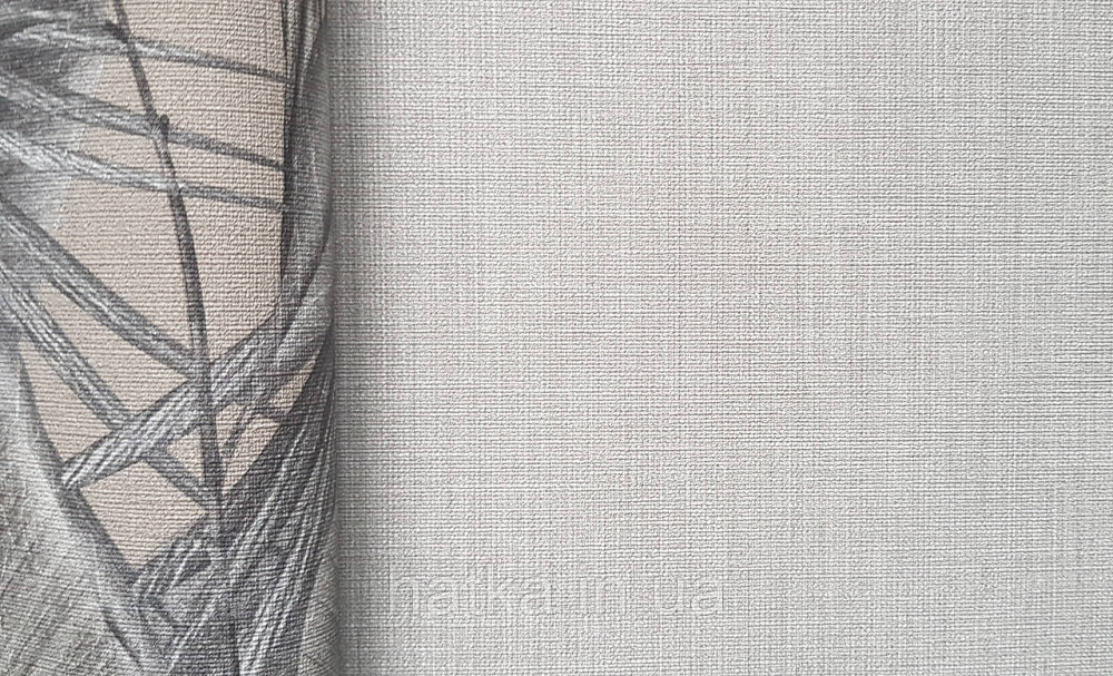 Шпалери вініл на флізеліні AS creation Della Natura 1.06Х10 однотонні під тканину льон тонка смужка сіро-бежеві Київ - фото 3