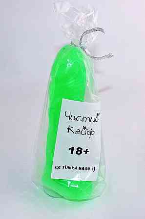 Крафтове мило-член із присоскою Чистий Кайф Green size L, натуральне Sex Aura Київ