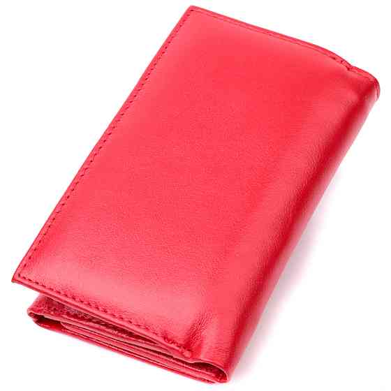 Женский кошелек в три сложения из натуральной кожи ST Leather 19469 Красный Киев