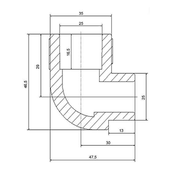 Куточок PPR Blue Ocean 25, 90° ВН Київ