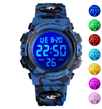 Дитячий спортивний наручний годинник Skmei Kids 1548 (Темно-синій камуфляж) Вінниця