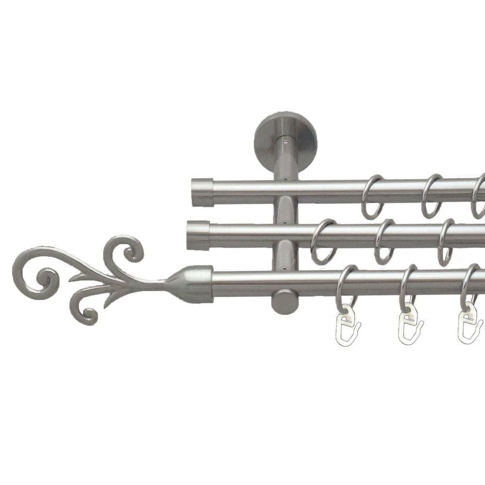 Карниз Orvit Фала металевий трирядний циліндр (20 см) гладка труба кільце металеве Нержавіюча Сталь 16\16\16 мм 160 см (5503419) Львів - фото 1