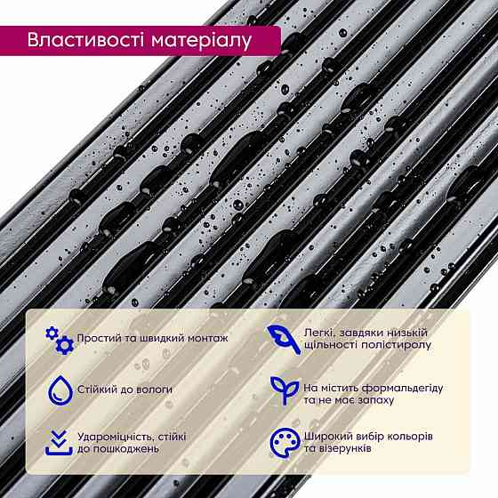 Рейка декоративная PS 2900х120х11мм Черная SW-00002148 Киев
