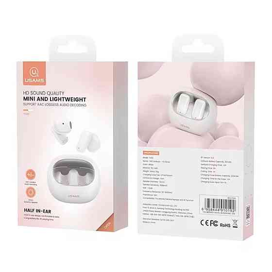 Bluetooth stereo гарнитура Usams US-TD22 TWS Earbuds - TD Series BT5.3 white (BHUTD01) Киев