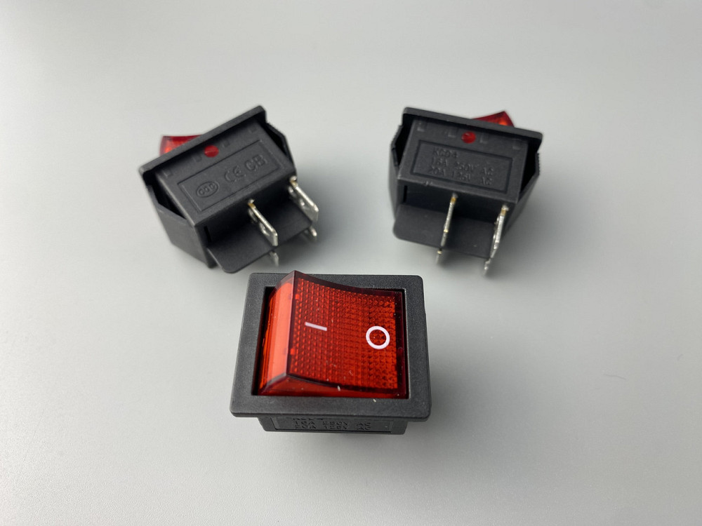 Перемикач клавішний червоний, 25 ммх31мм, 4 ніжки Мукачево - фото 5