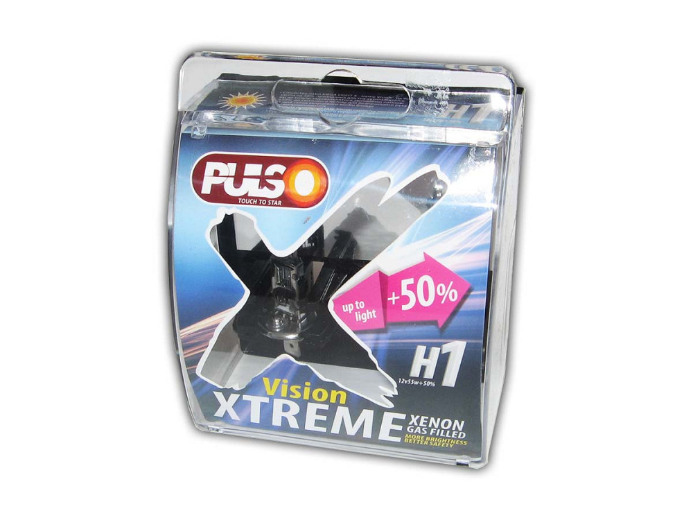 Галогенка H1 PULSO 12V 55W +50% LP-12553 X-treme Vision/plastic box (пара) Винница - изображение 1