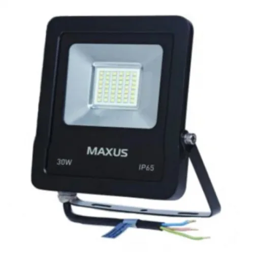 Світлодіодний прожектор Maxus Flood SMD 2850лм IP65 5000K 30W (Чорний) Вінниця