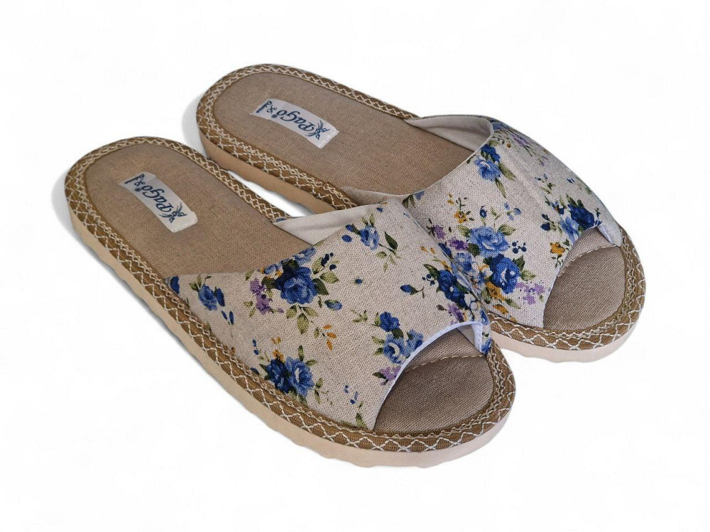 Капці жіночі відкриті домашні натуральний льон Одеса - фото 6