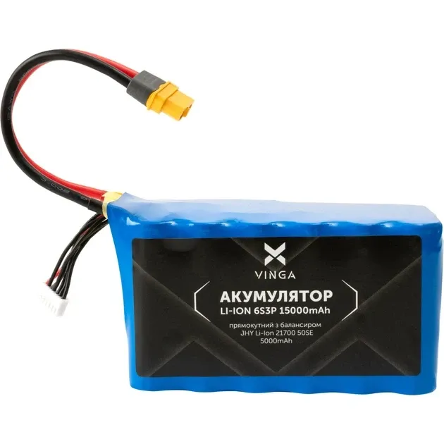 Акумулятор для дрона Vinga Li-ion 6S3P 15000mAh з балансиром (JHY Li-Ion 21700 5000mAh) (V6S3P-5000) Киев - изображение 1