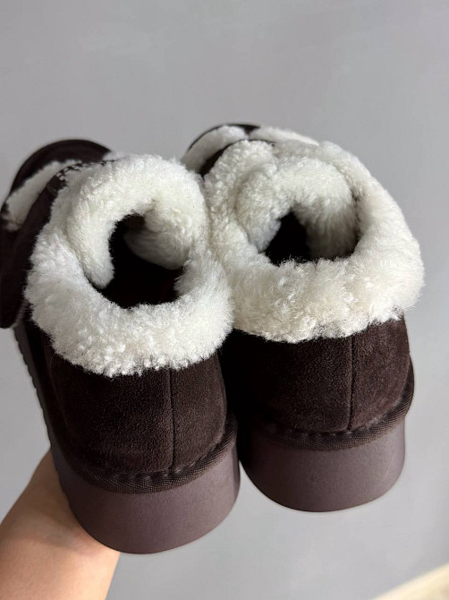 Ботинки женские Hengji 720-6 угги замшевые на меху с липучкой коричневые, 39, 24,5 см Киев - изображение 7