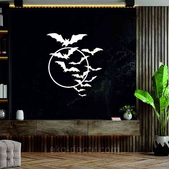 Декоративне настінне Панно «Кажани», Декор на стіну 50*44 см, Білий Київ