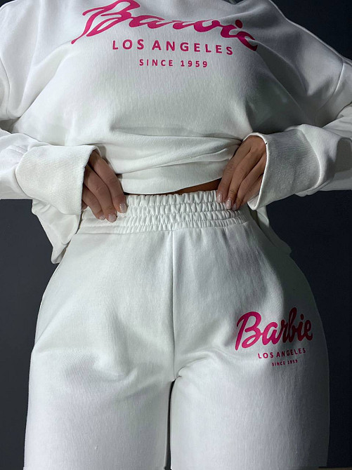 Костюм женский Quzen 485-485 Barbie оверсайз свитшот и брюки палаццо белый, белый, L Киев - изображение 8